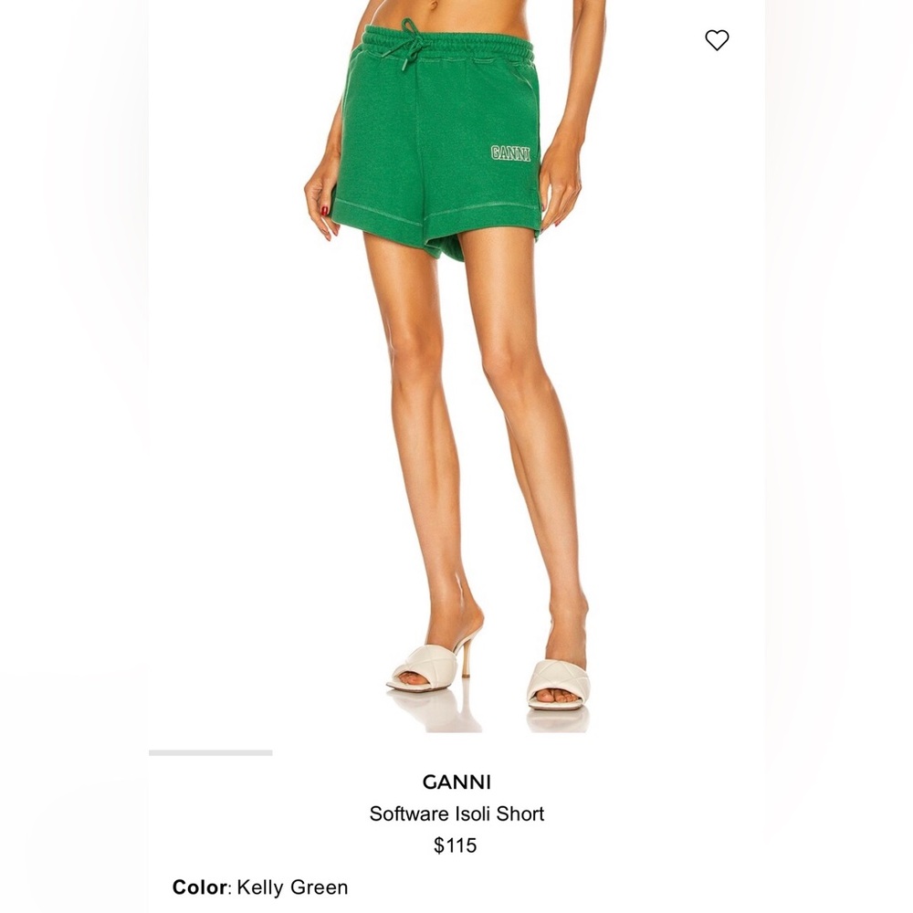 Ganni Vibrant ( Kelly Green ) Shorts NWT - Picture 2 of 9